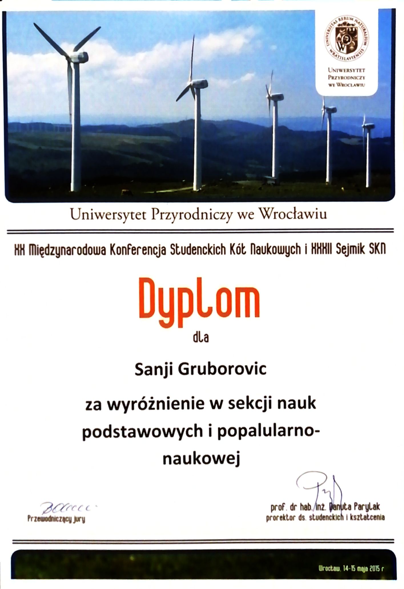 (14.-15.5.2015. ПО, Вроцлав) XX Międzynarodowa Konferencja Studenckich Kół Naukowych i XXXII Sejmik SKN